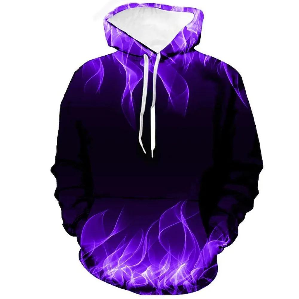 3D Graphic Printed Hoodies Flame