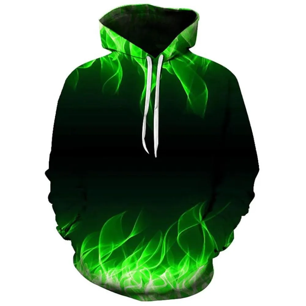 3D Graphic Printed Hoodies Flame