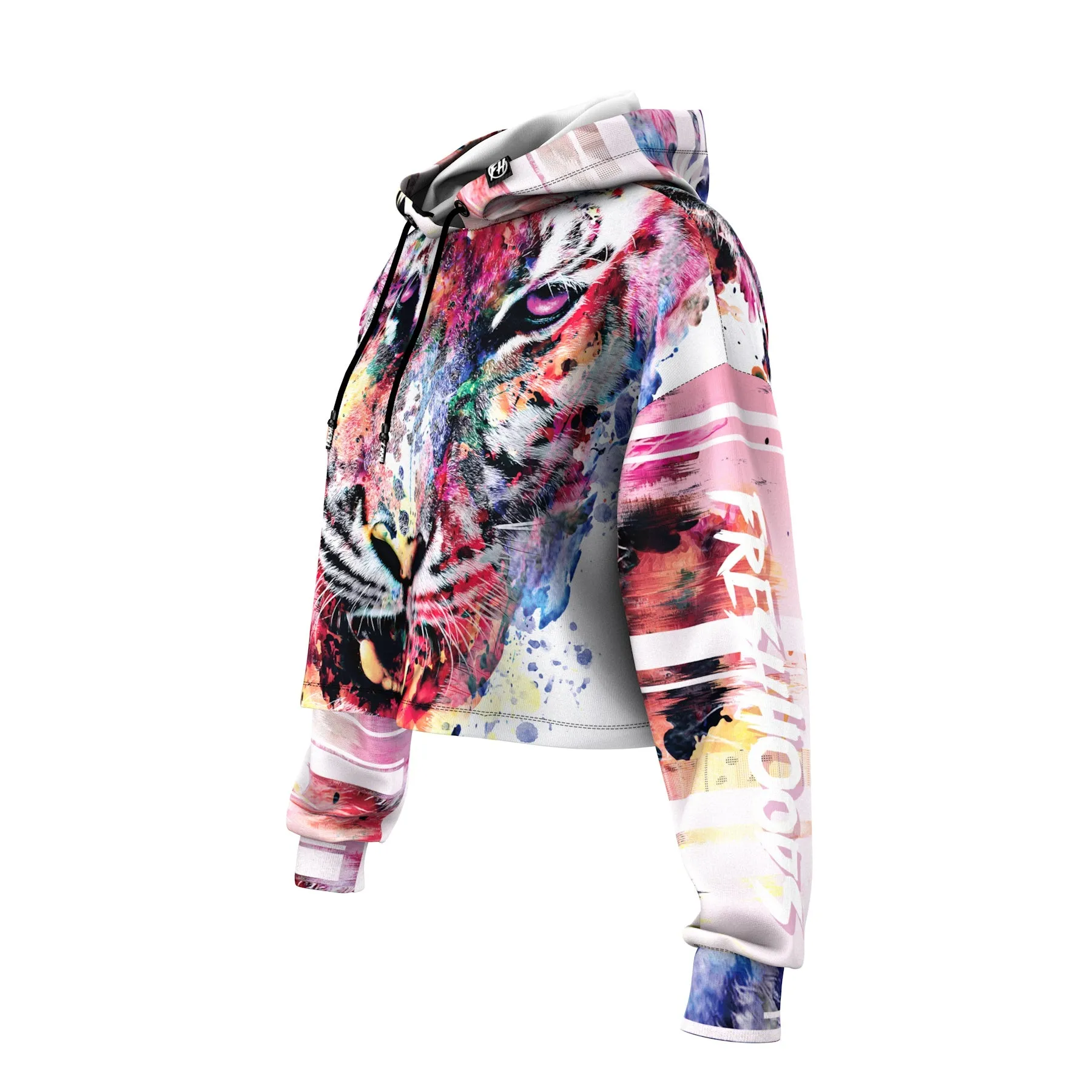 Aquarelle Tiger Cropped Hoodie