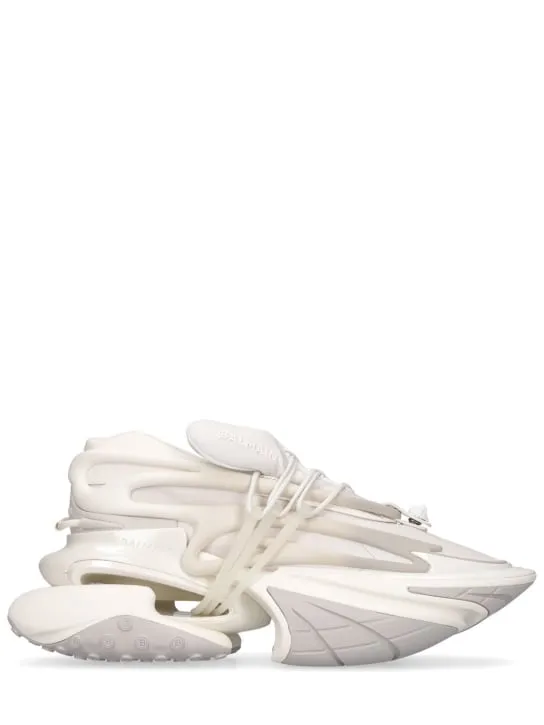 Balmain   Unicorn neoprene &amp; leather sneakers 