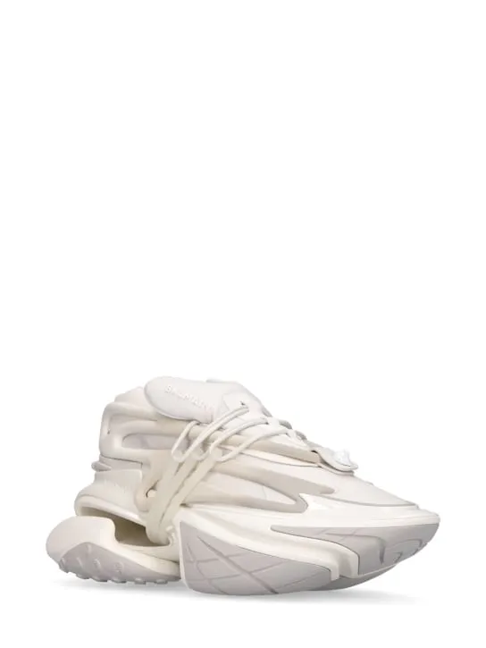 Balmain   Unicorn neoprene &amp; leather sneakers 