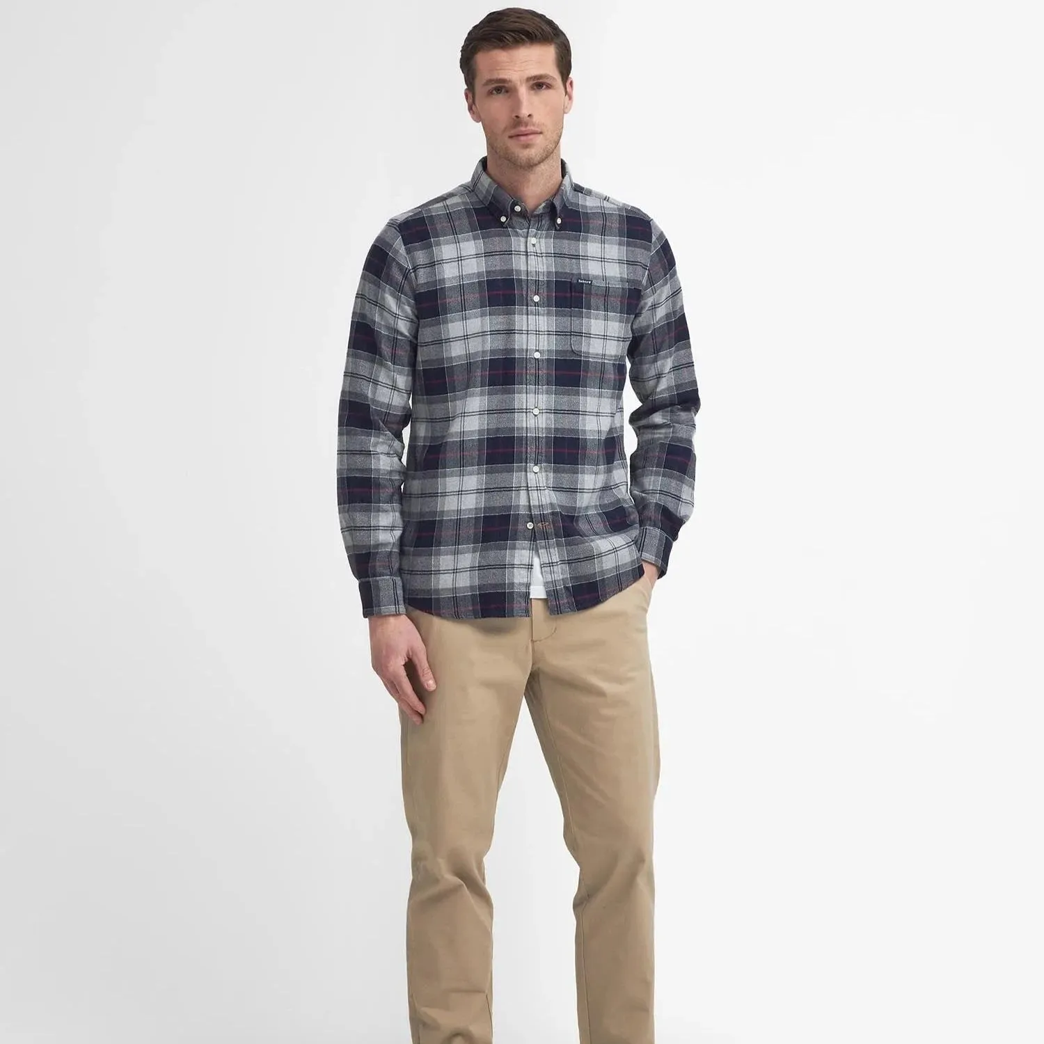 Barbour Men's Kyeloch Tailored Fit Shirt in Blue Granite