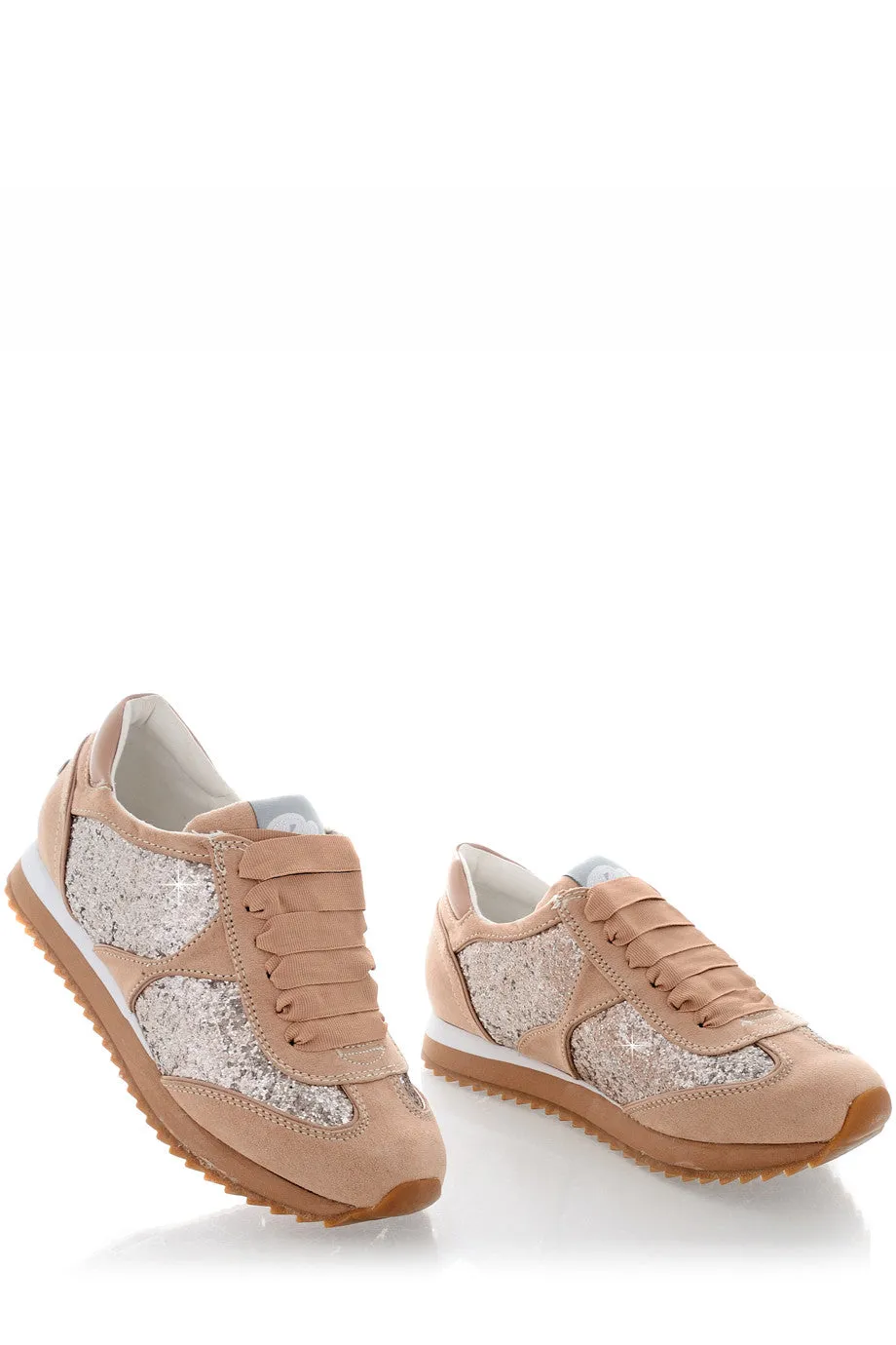 BLINK MARTINA Beige Glitter Sneakers