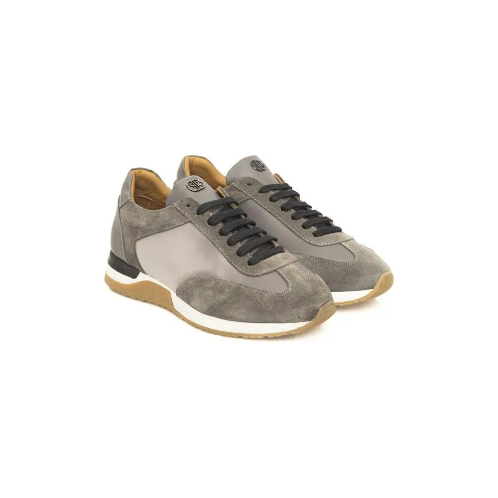 Cerruti 1881 Gray Leather Men Sneaker