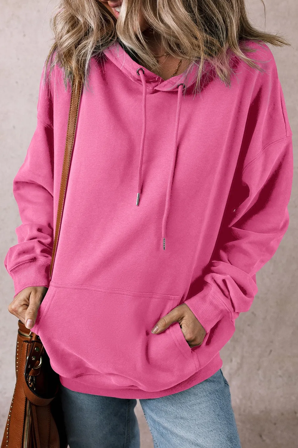 Drawstring Pocketed Long Sleeve Hoodie