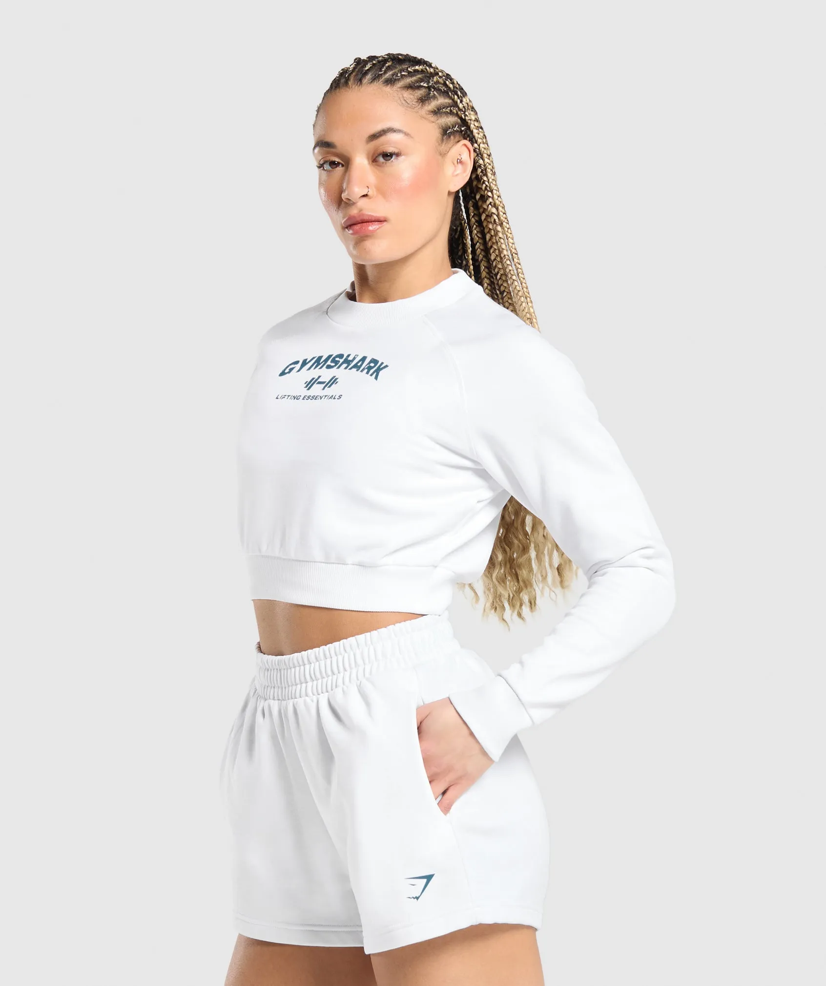 Gymshark Team GS Cropped Sweatshirt - White