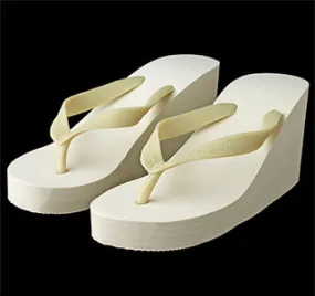 Ivory Platform Wedding Flip Flops