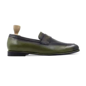 Jolisa - Men's Burnished Olive Green Pebble Grain Leather Loafer