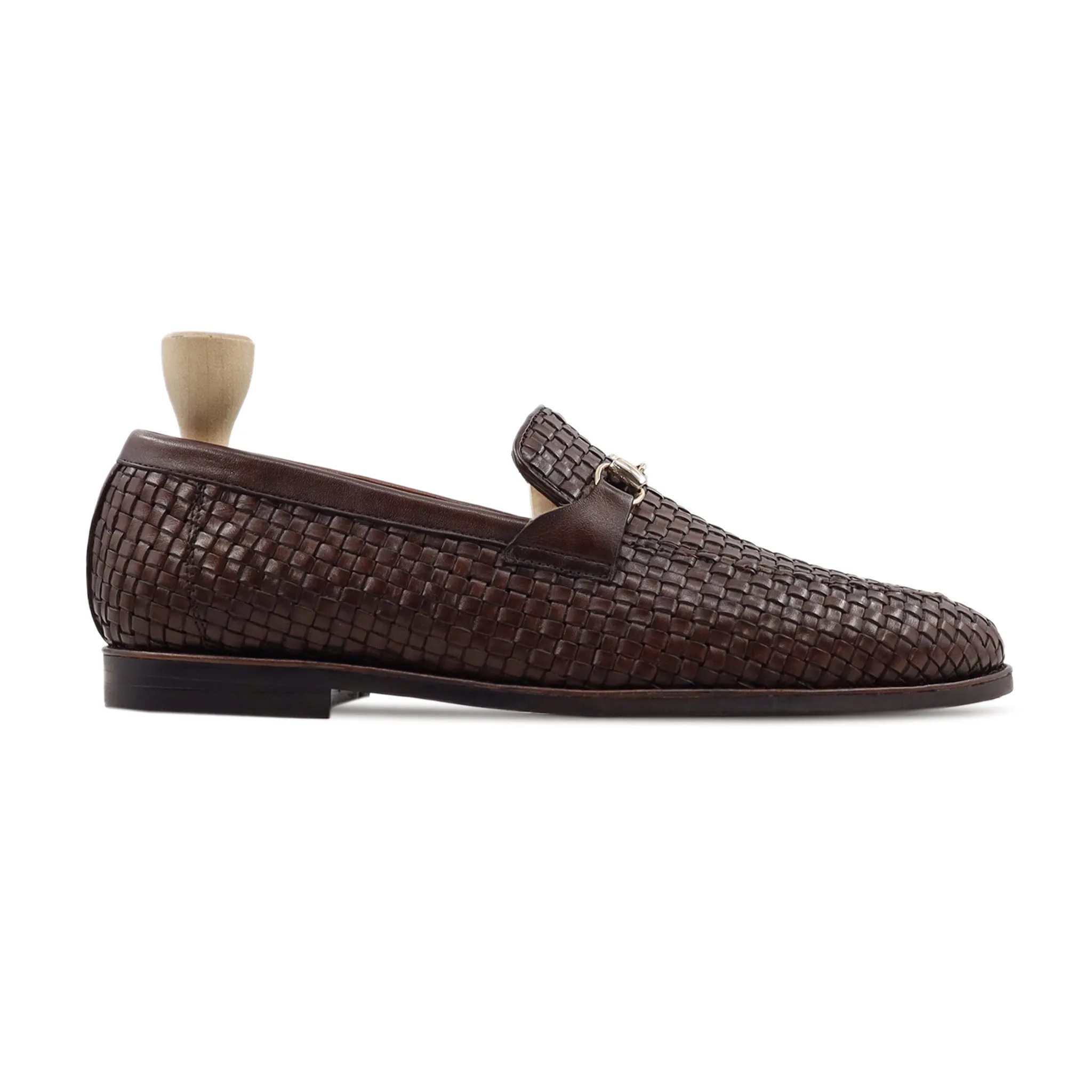 Kherson - Men's Dark Brown Hand Woven Calf Lether