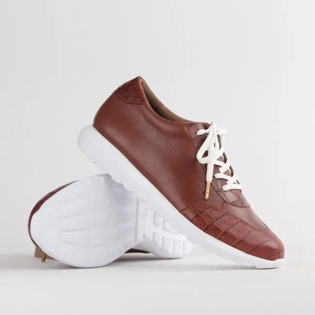 Lace-up Sneaker in Chestnut Multi - 12594