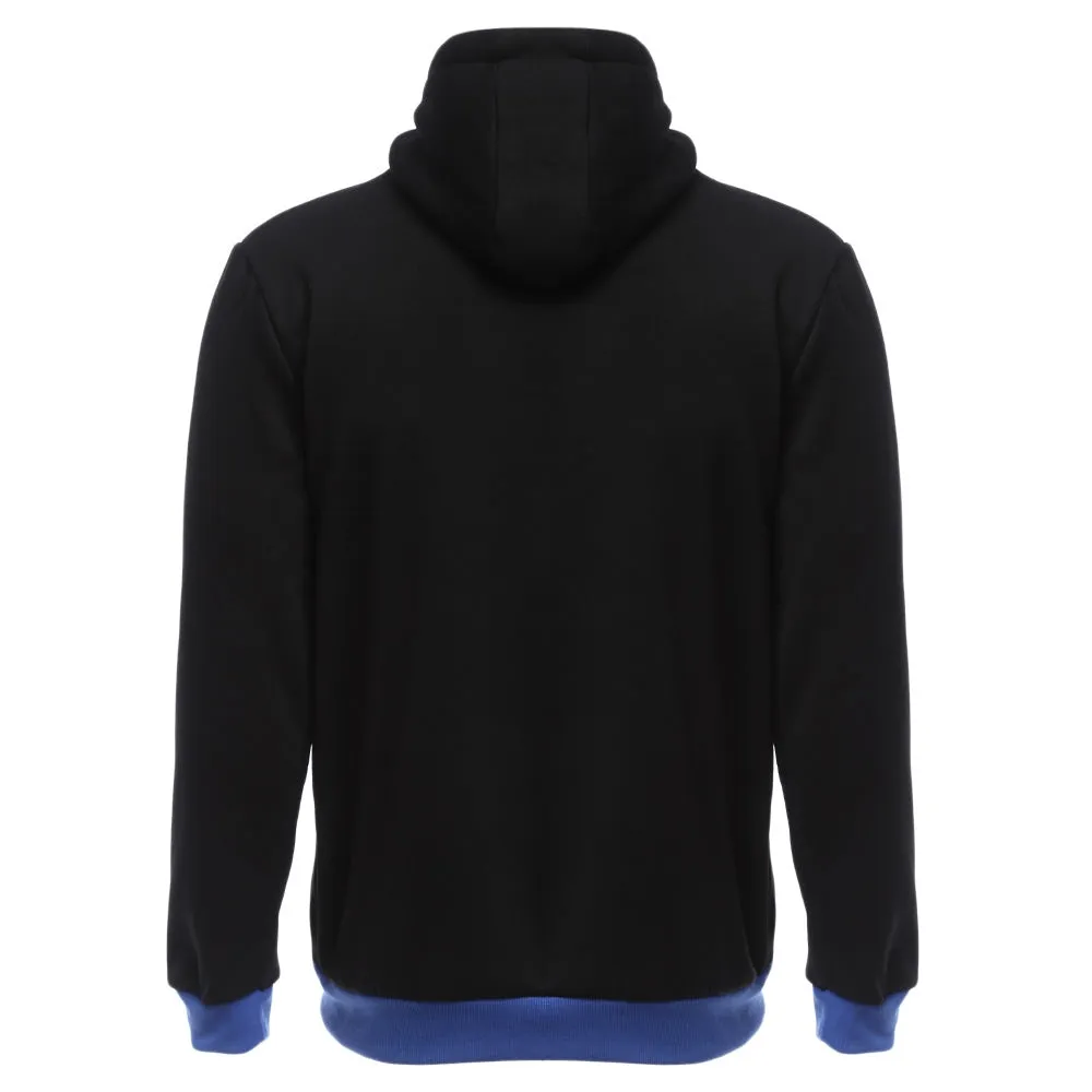 Men's Casual Fleece Color Block Zipper Decoration Drawstring Hoodies