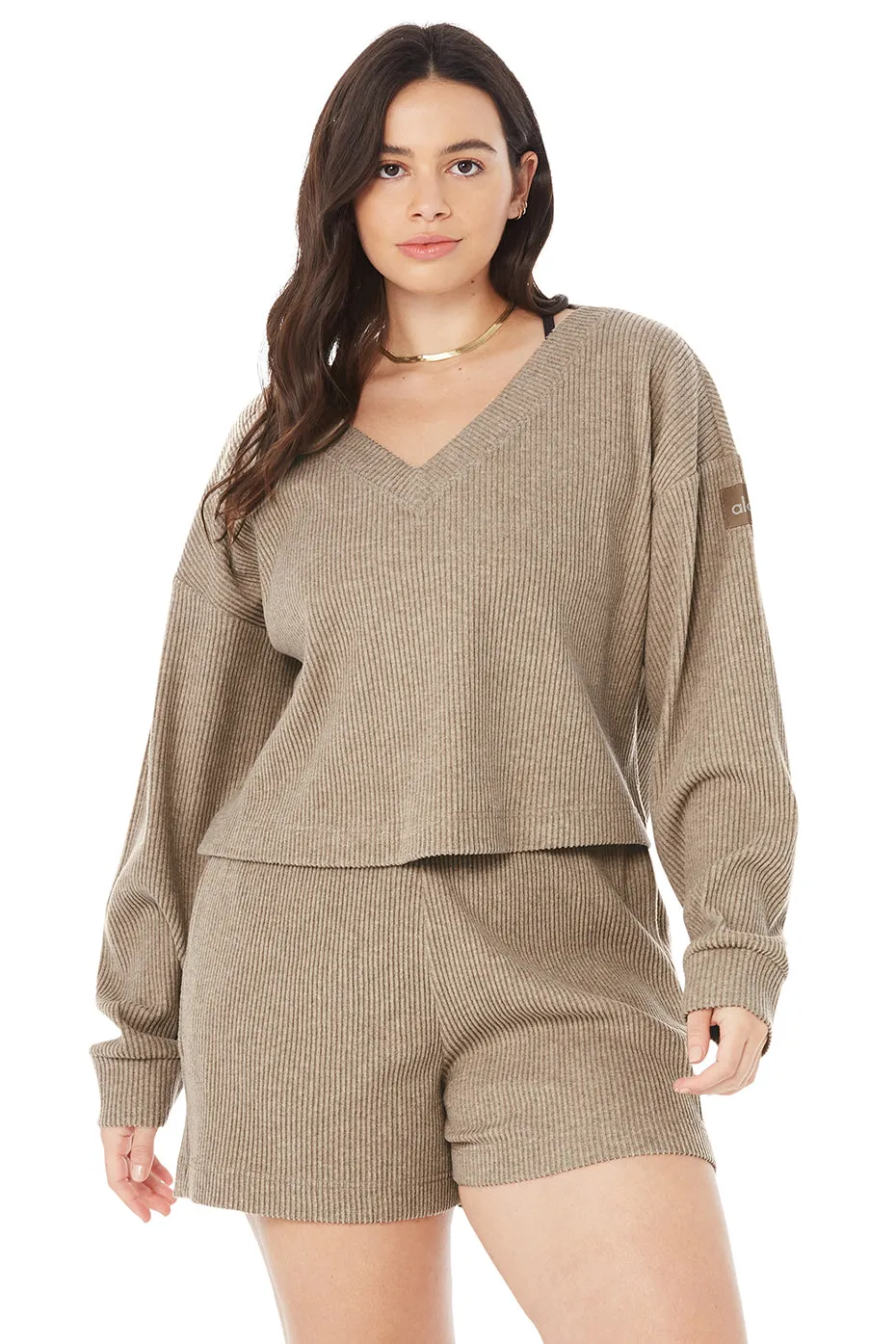 Muse V-Neck Pullover - Gravel Heather