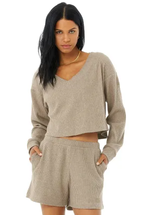 Muse V-Neck Pullover - Gravel Heather