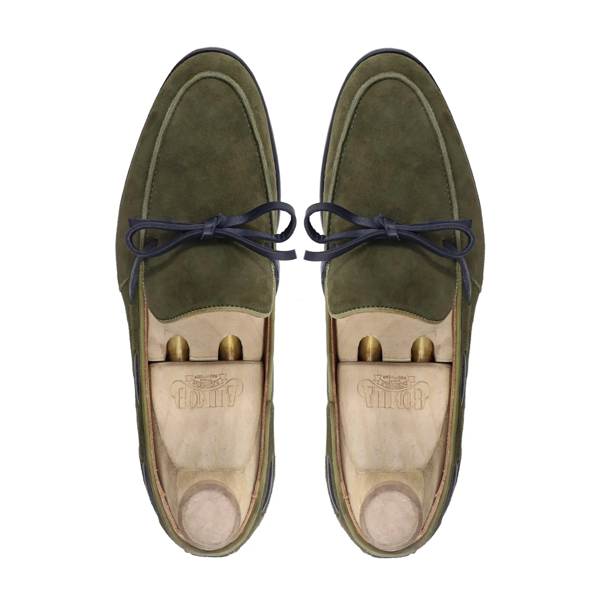 Nobde - Men's Olive Green Kid Suede Loafer