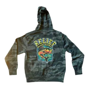 Relief Bass Camo Zip Hoodie Lightweight