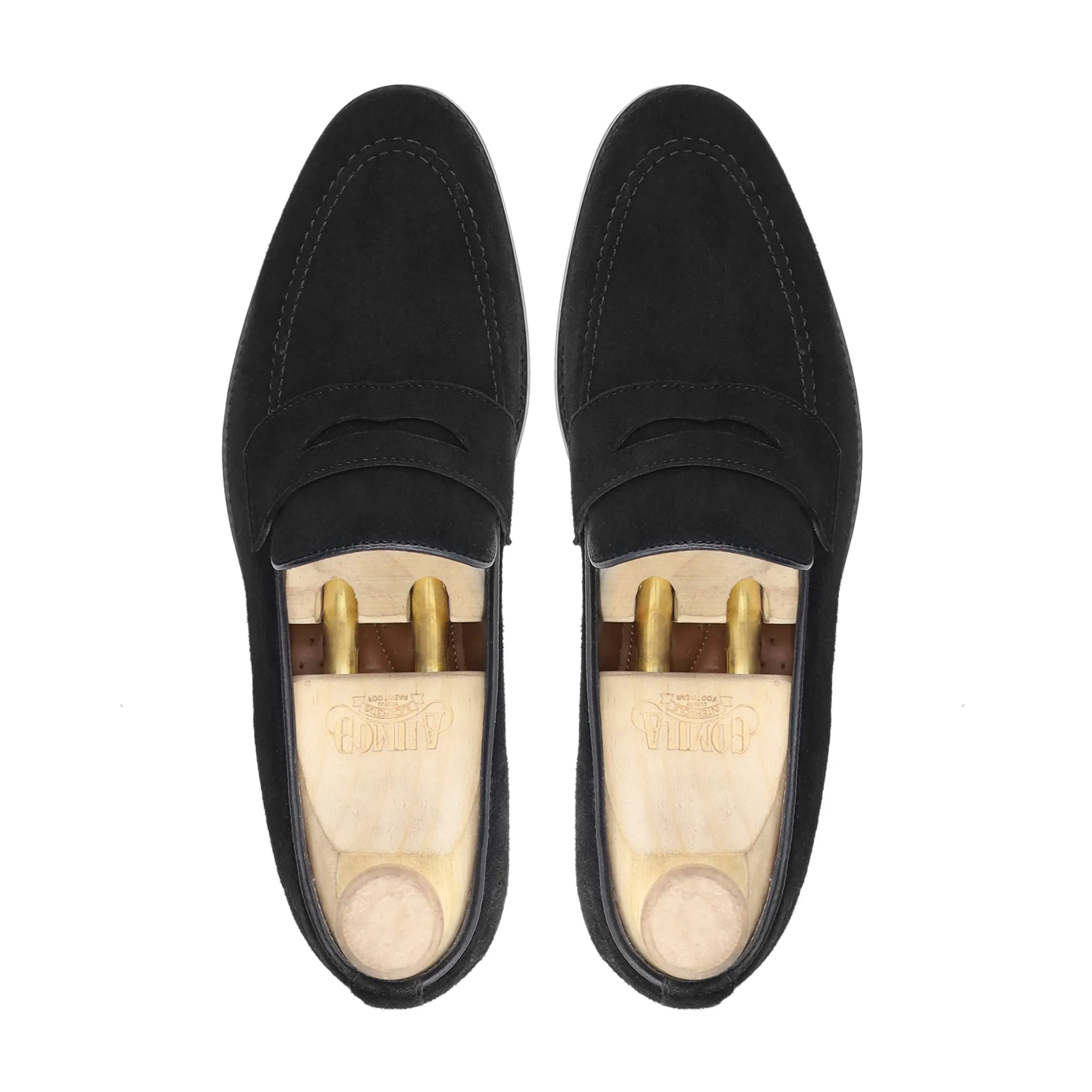 Trzic - Men's Black Kid Suede Loafer