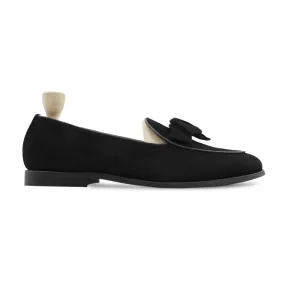 Vasteras - Men's Black Kid Suede Loafer